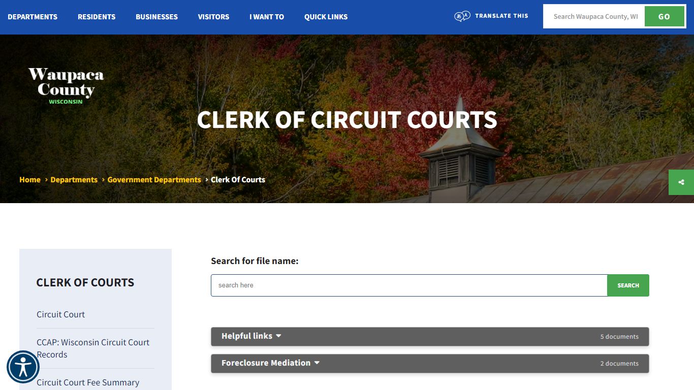 Clerk of Circuit Courts - Waupaca County, Wisconsin